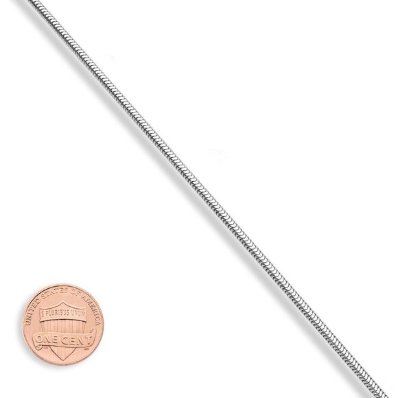 Sterling Silver Italian Snake Chain Necklace 18 Inches 2mm for Women - Picture 4 of 6